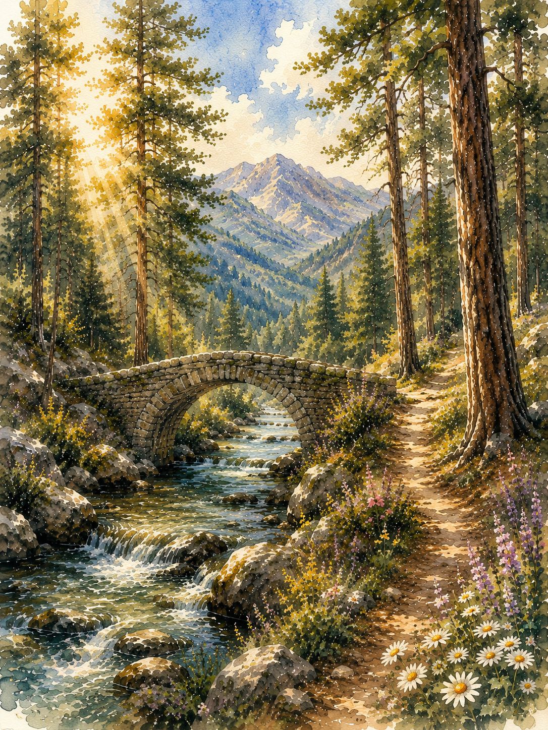 Troodos Forest Watercolor Print